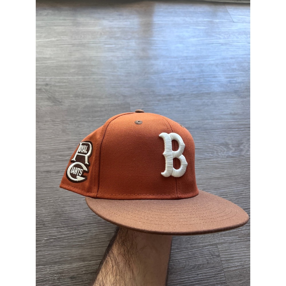 Ebbets Field Flannels Brooklyn Royal Giants Fitted Hat 7 3/8 Orange Brown Cap